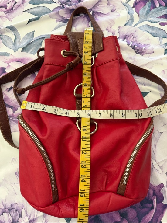 Borse in Pelle Genuine Red Leather Backpack Made in Italy ?? main image 8